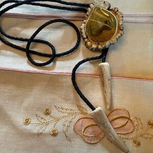 Handcrafted Bolo Tie with Natural Accents